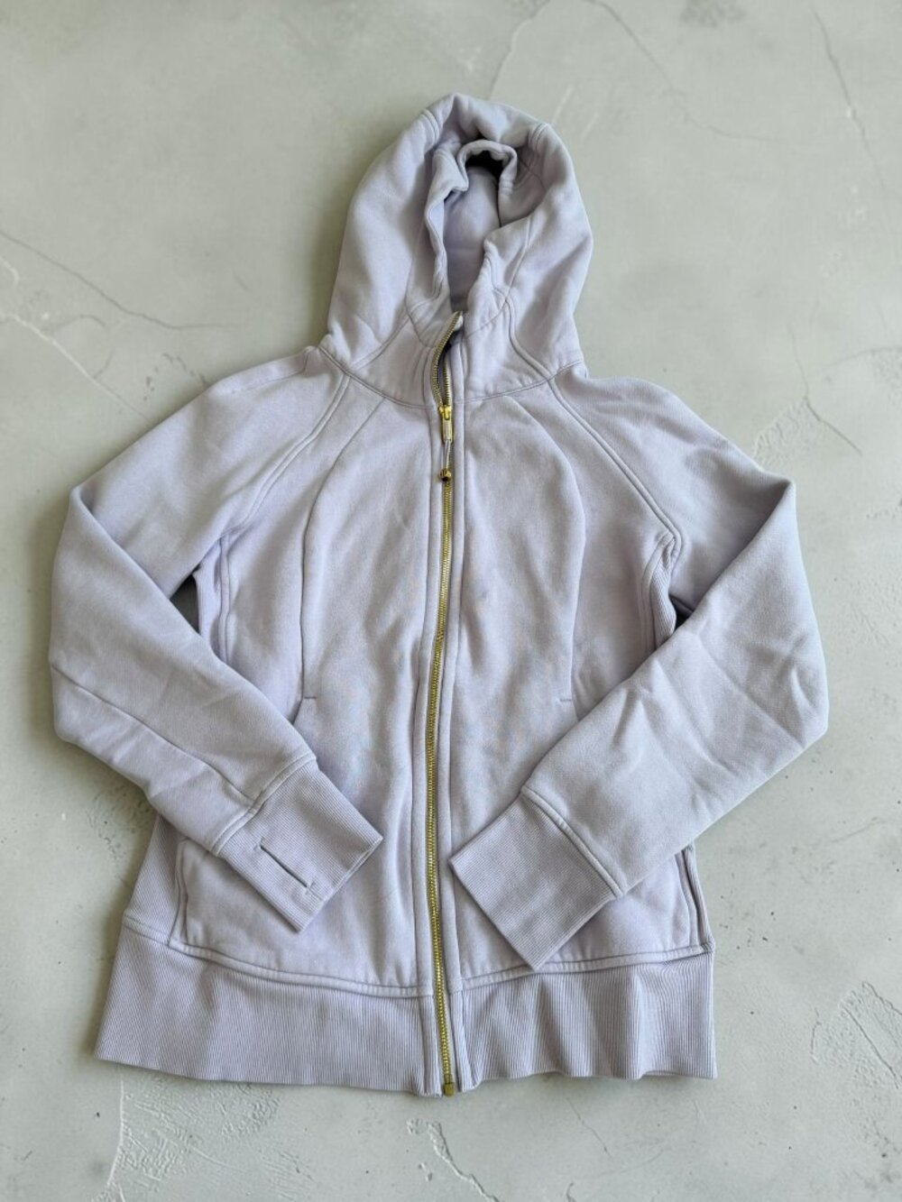 LULULEMON Purple Gold Logo Hoodie Sweatshirt Size 8